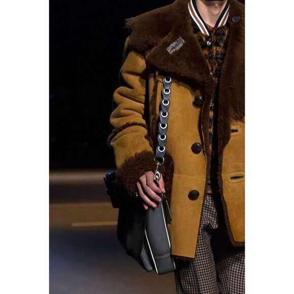 Coach Men 1941 Runway Rustic Sheepskin Shearling Coat Fall 2017 Small - Picture 5 of 13
